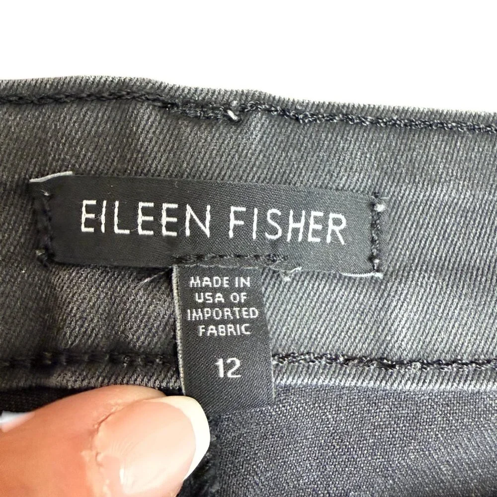 EILEEN FISHER Women's EUC Organic Cotton Slim Mid-rise Denim | Size 12‎